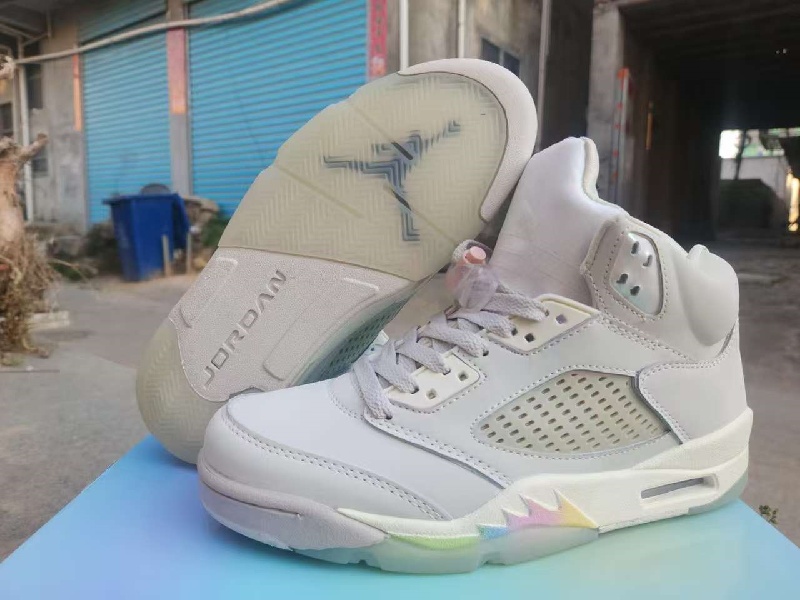 Men's Running Weapon Air Jordan 5 Grey Shoes 092
